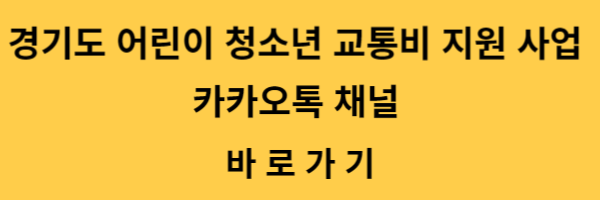 경기도 어린이 청소년 교통비 지원사업 카카오톡 채널