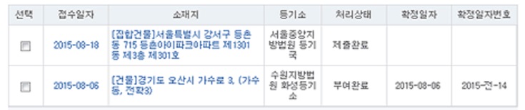 인터넷 등기소 확정일자 확인