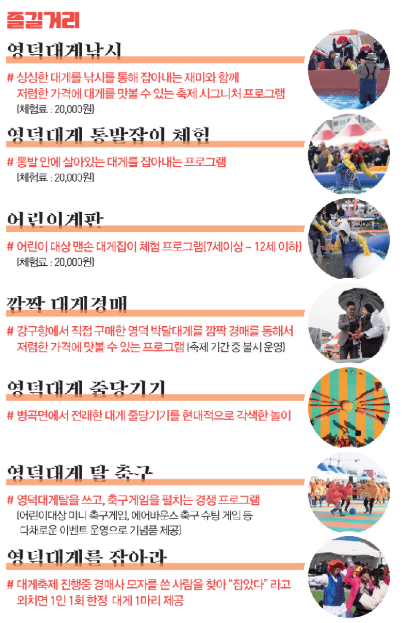 2025 영덕대게축제 일정 필수코스 행사정보 대게가격 교통 및 주차 축제장위치 총정리