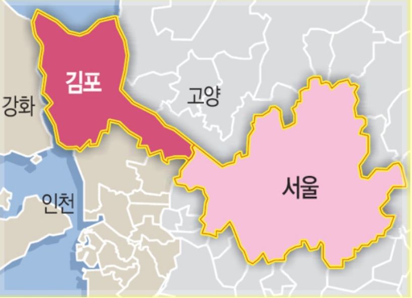 김포시 서울 편입 지도