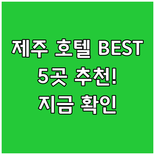 제주 호텔 고민은 이제 그만! TOP