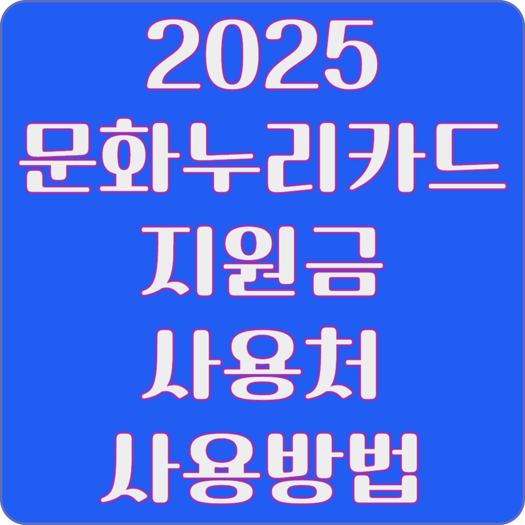 2025 문화누리카드 지원금, 사용처, 사용방법