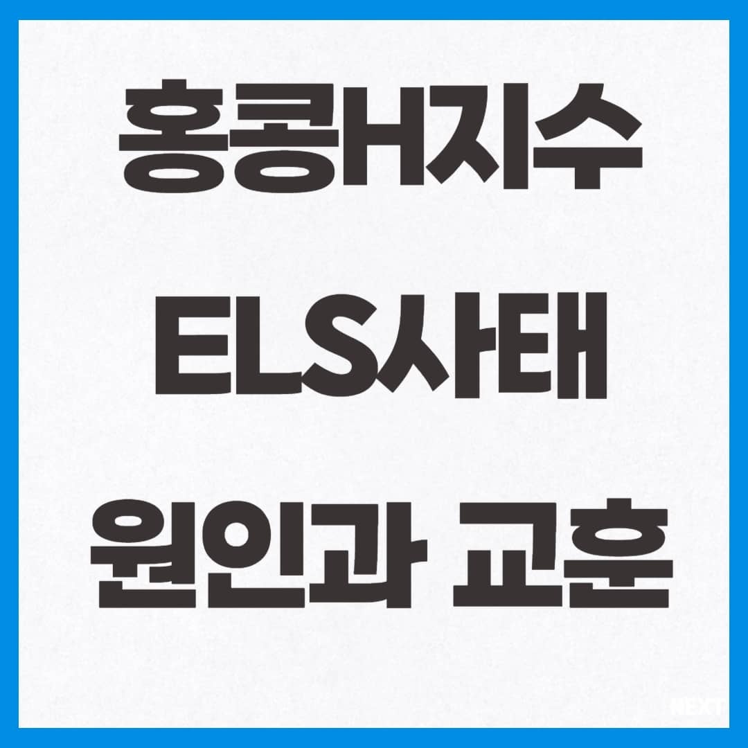 홍콩H지수 ELS사태 원인과 교훈