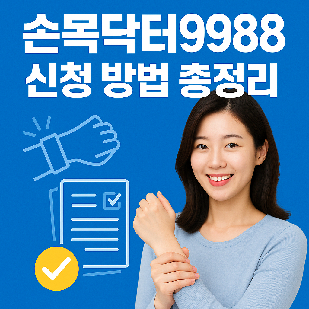 2025년 손목닥터9988 신청 방법을 한눈에 확인하세요. 신청 자격, 절차, 준비 서류부터 혜택까지 최신 정보로 정리한 완벽 가이드입니다.