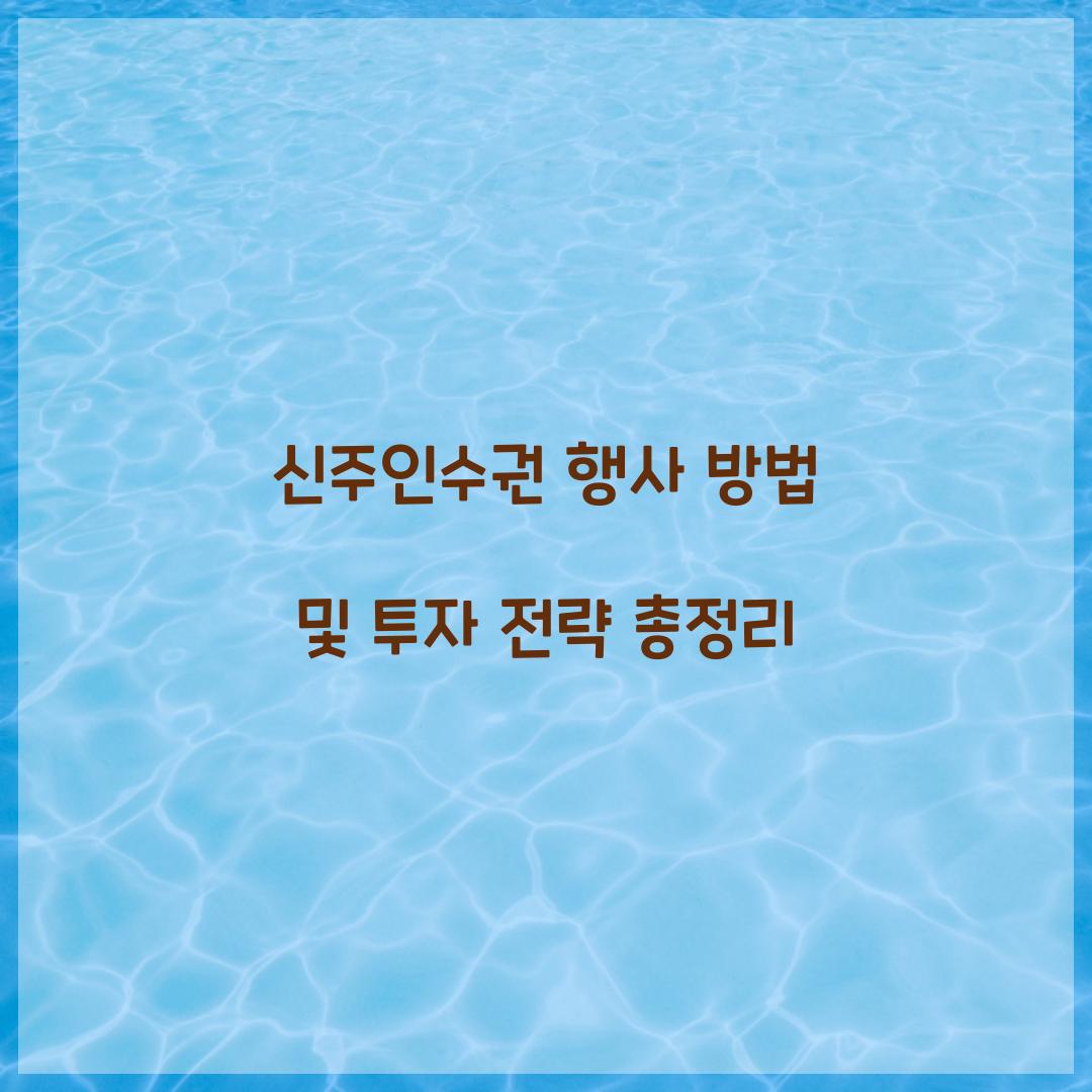 신주인수권 행사