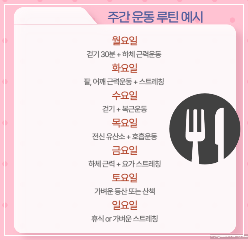 주간 운동 루틴 예시