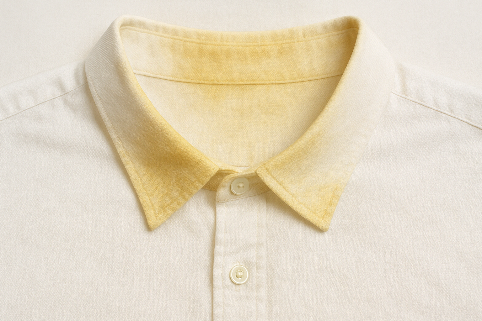 누렇게 변한 흰옷 목카라, 새하얗게 되살리는 초간단 세탁법