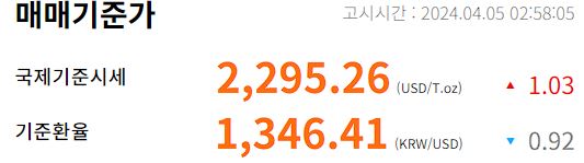 오늘의 금시세