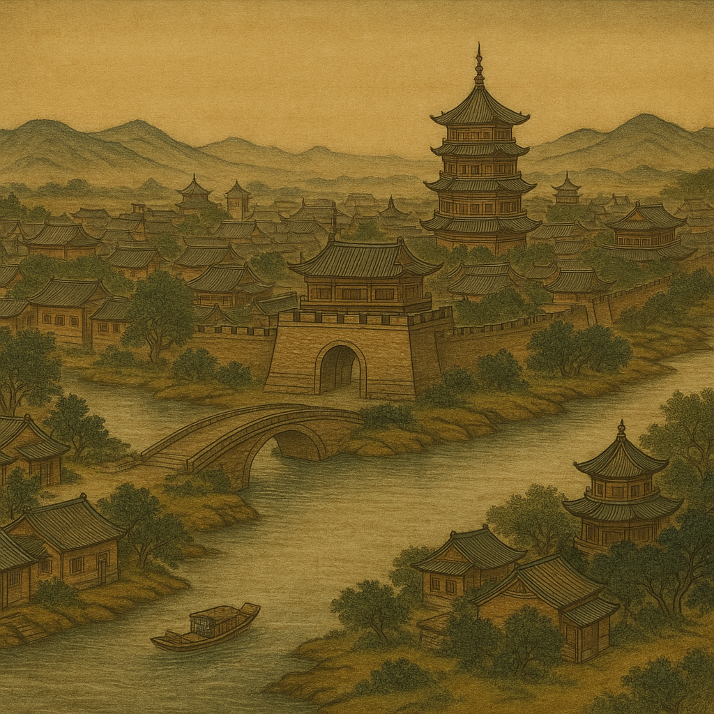 송나라의 수도 개봉은 오늘날 중국 허난성 중북부에 위치한 도시를 상징하는 그림