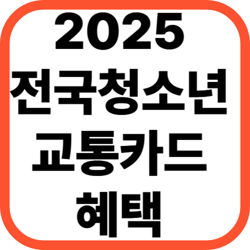 2025 전국 청소년 교통카드 혜택