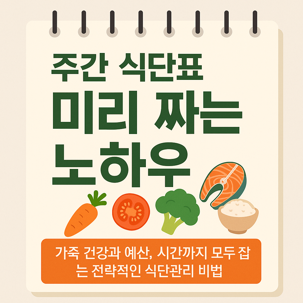 주간 식단표 미리 짜는 노하우-가족 건강과 예산, 시간까지 모두 잡는 전략적인 식단관리 비법