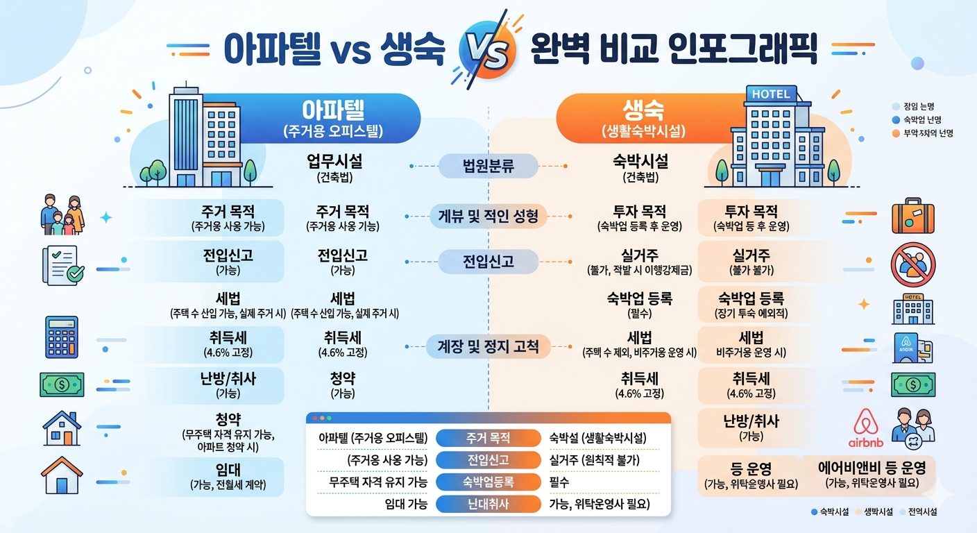 아파텔 vs 생활숙박시설, 내 집에 내가 못 산다고? 실거주 전입신고 과태료 폭탄?
