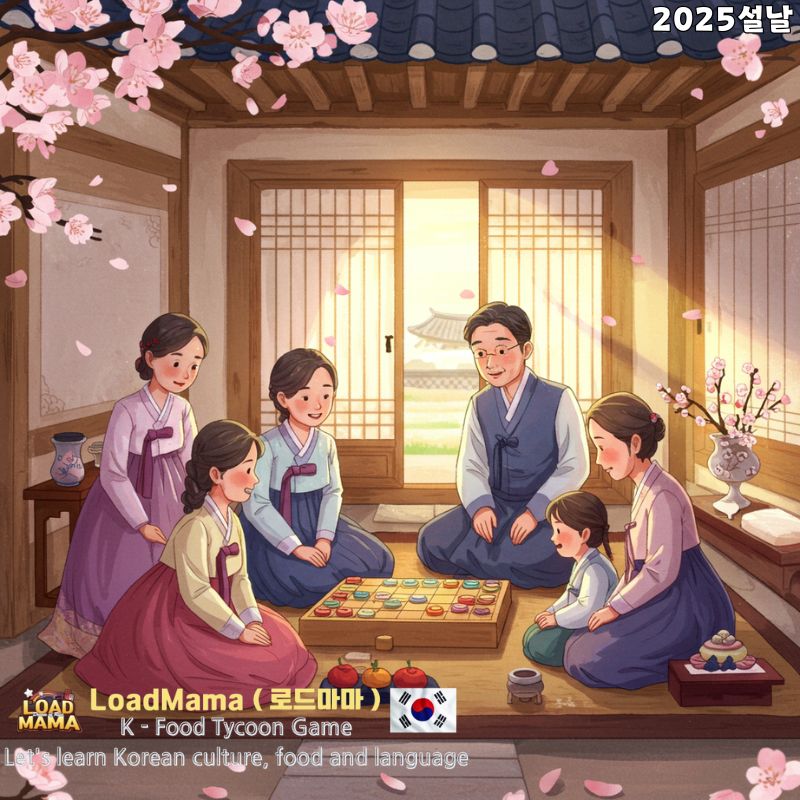 다채로운 한복을 입은 사람들이 설날