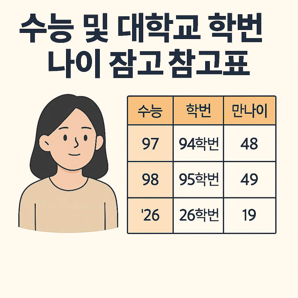 2026년 기준 출생연도별 만나이·연나이 정리