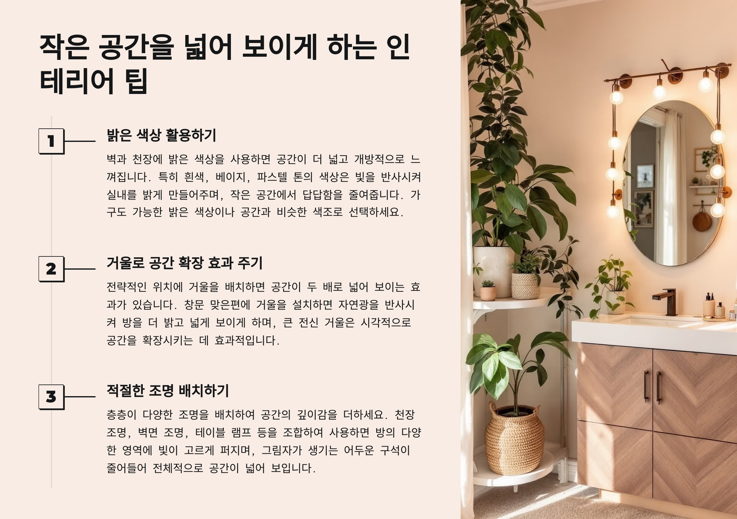 작은 공간을 넓어 보이게 하는 꿀팁