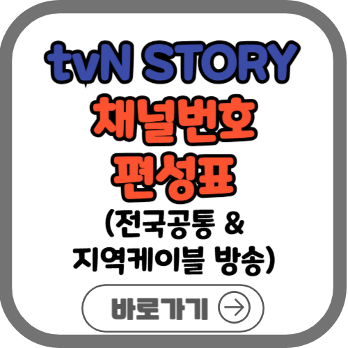tvN STORY 편성표, 채널번호
