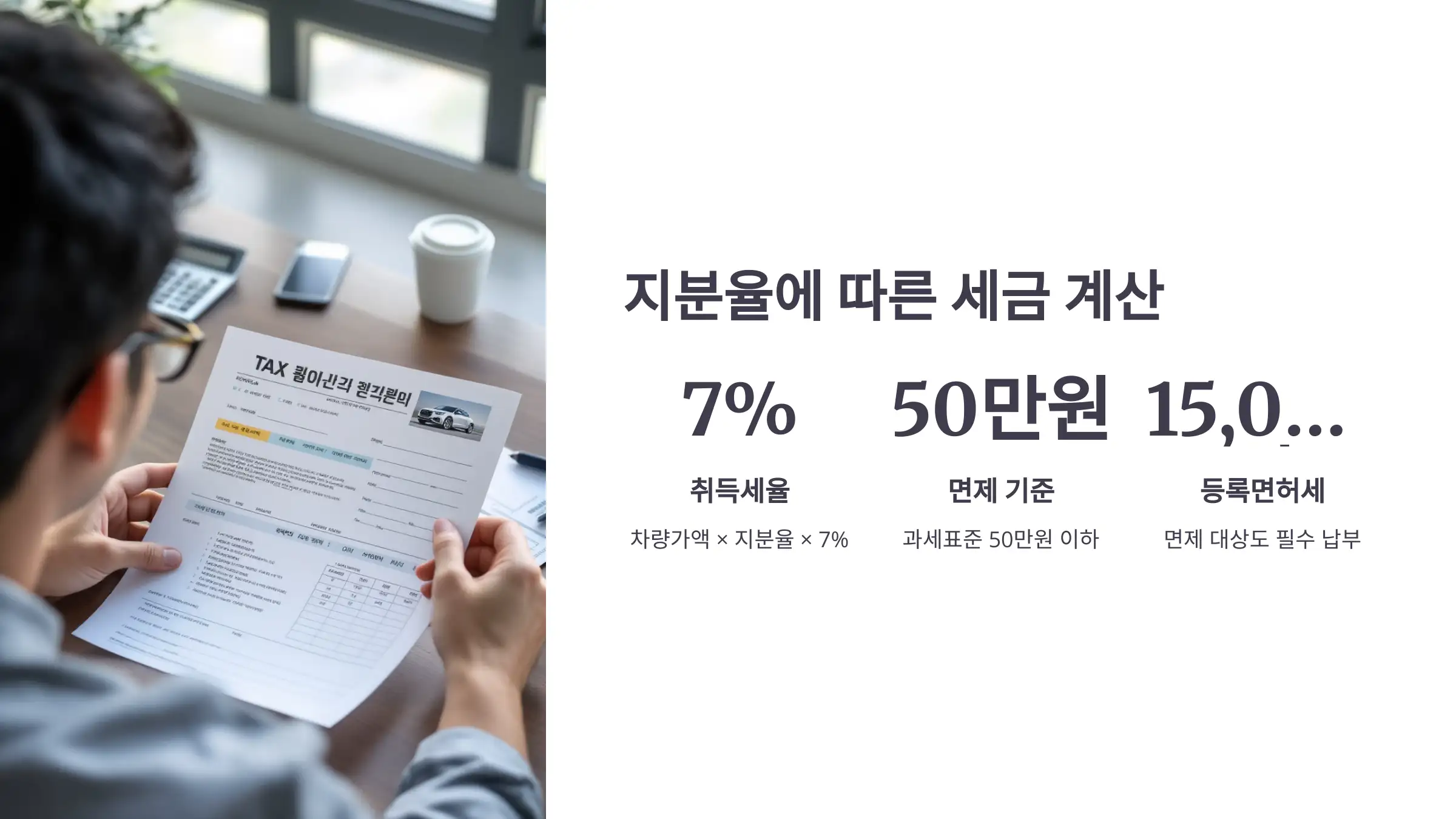 지분율에 따라 세금도 달라집니다