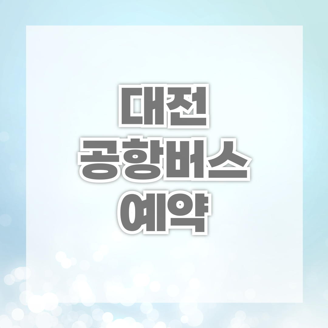 대전 공항버스 예약