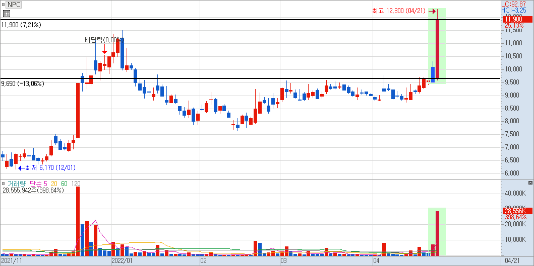 NPC 일봉 차트 1)