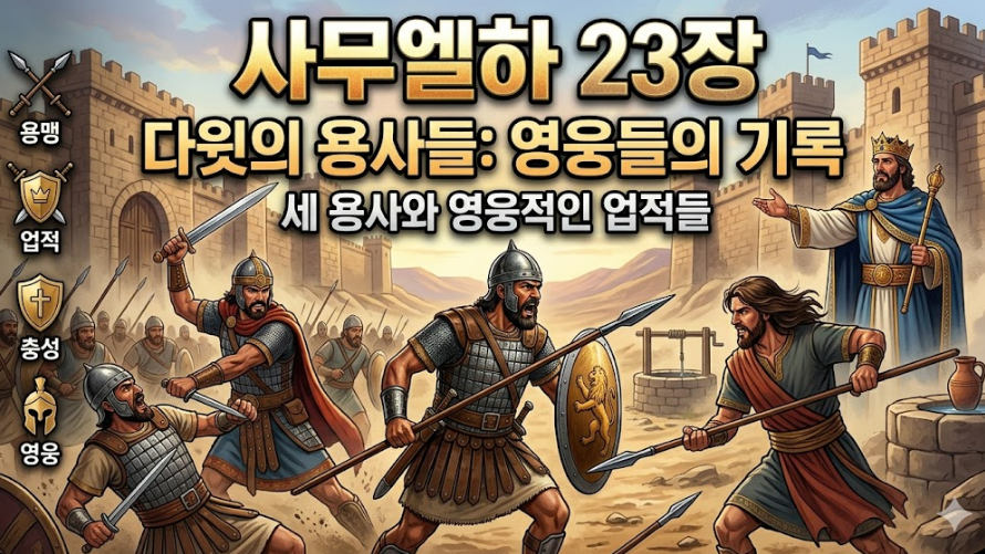 사무엘하 23장 - 다윗의 마지막 말, 다윗의 나라를 세운 용사들의 명단