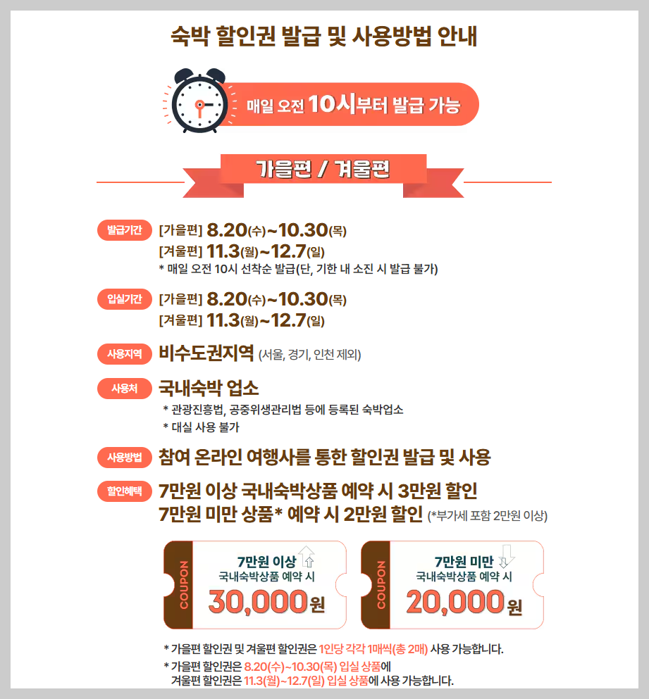 숙박할인권 가을편겨울편