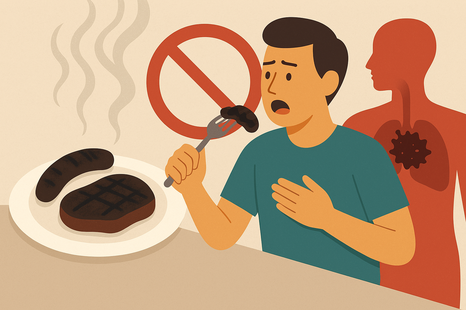 탄 음식 섭취 위험 설명 이미지