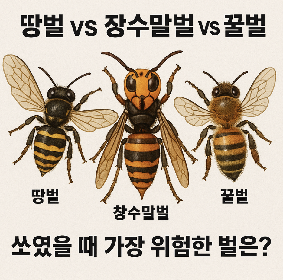 땅벌 vs 장수말벌 vs 꿀벌, 쏘였을 때 가장 위험한 벌은?