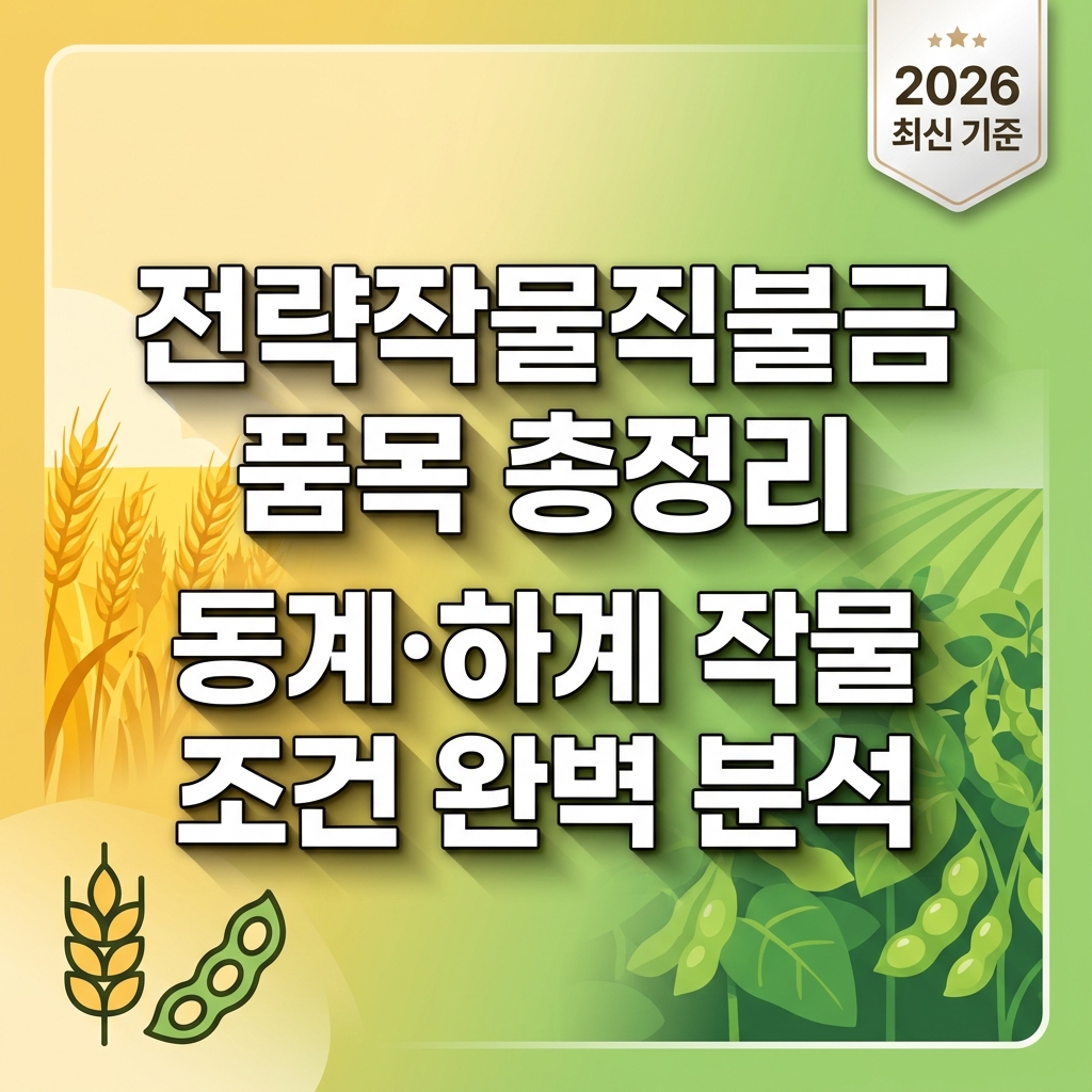 2026 전략작물직불금 품목 조건 총정리 썸네일