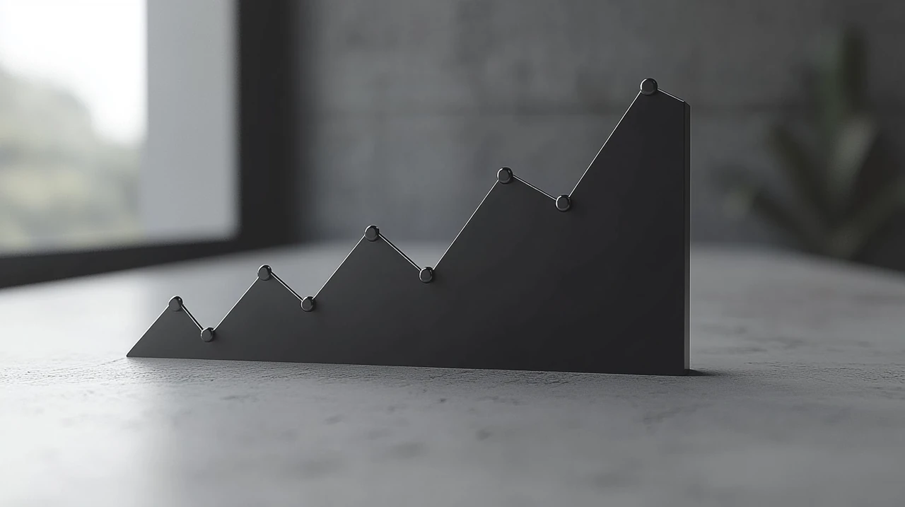 S&P500을 추종하는 ETF의 연간 성장을 나타내는 라인 그래프로, 투자 성장과 안정성을 시각적으로 표현합니다.