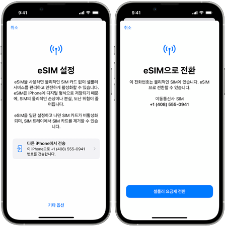 iPhone eSIM 세팅