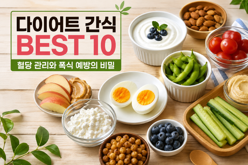 다이어트 간식 추천 BEST 10, 저칼로리로 혈당 관리와 폭식 예방