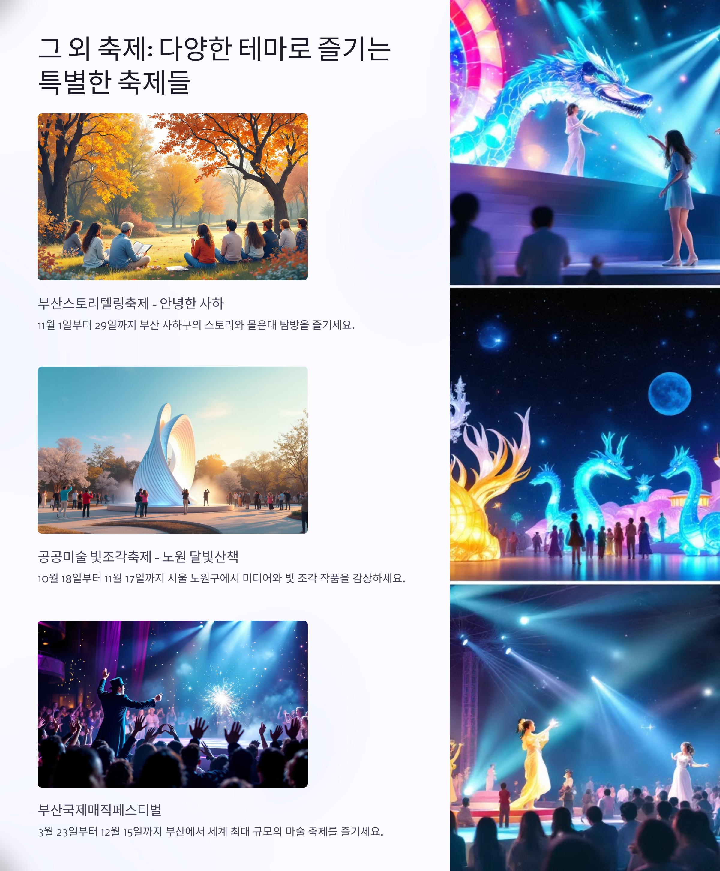 그 외 축제: 다양한 테마로 즐기는 특별한 축제들