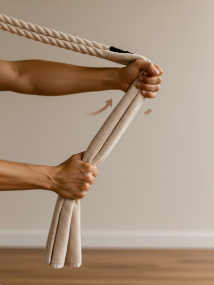 줄을 이용한 어깨 회전 운동