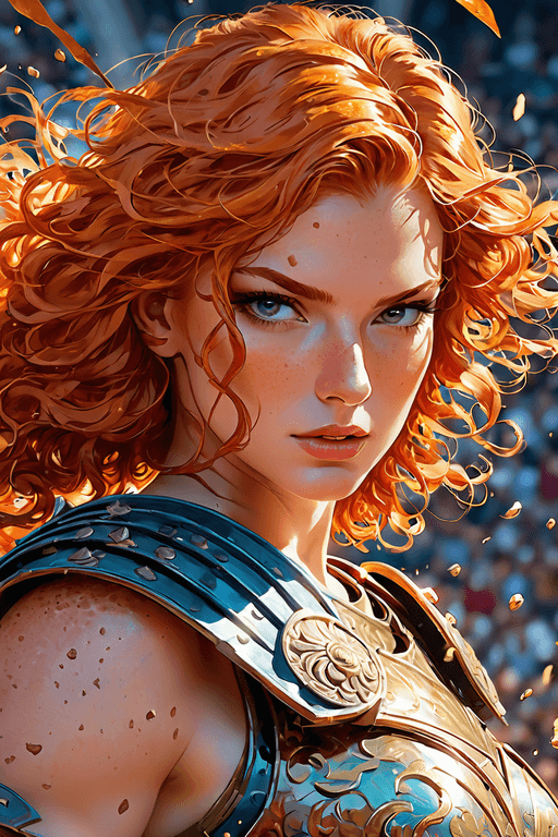 Playground AI로 생성한 그림(1) - 빨강머리 여전사