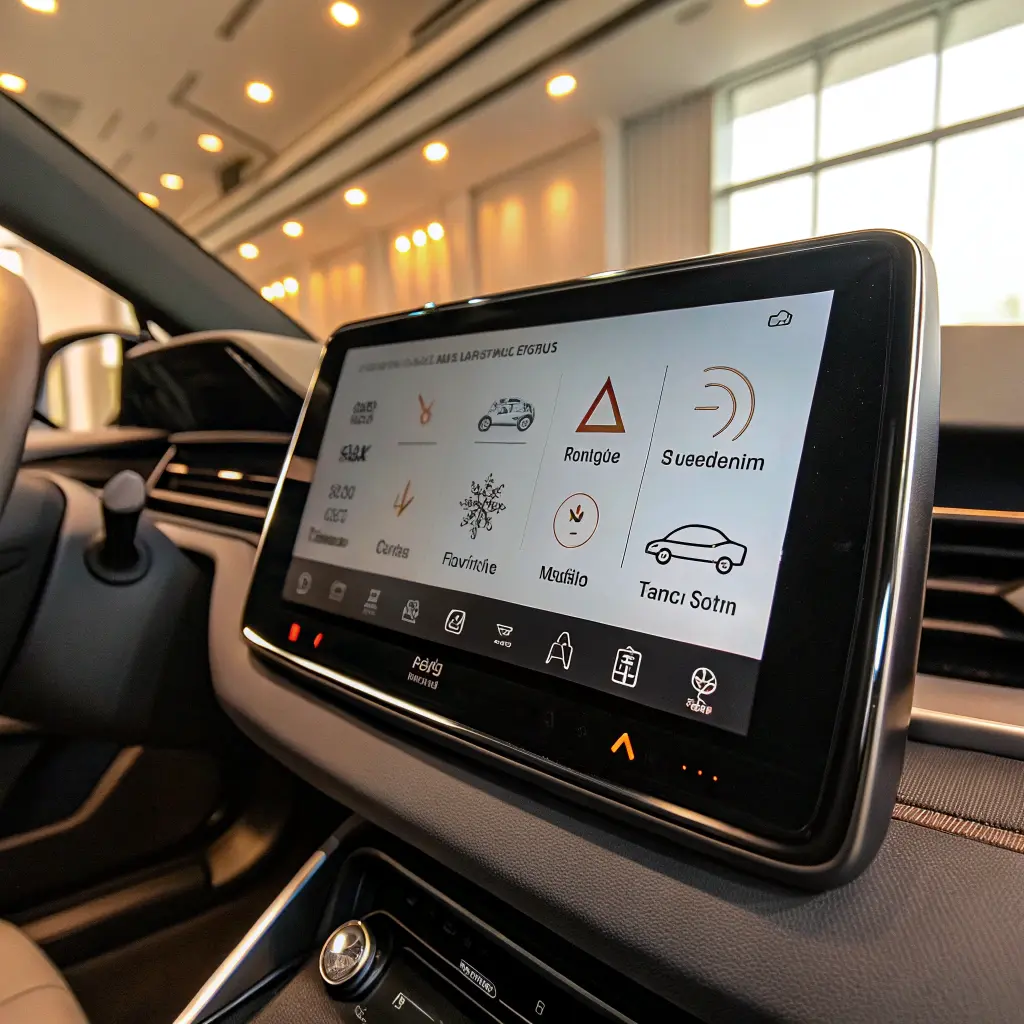 전기차 히터 설정 화면 클로즈업 이미지