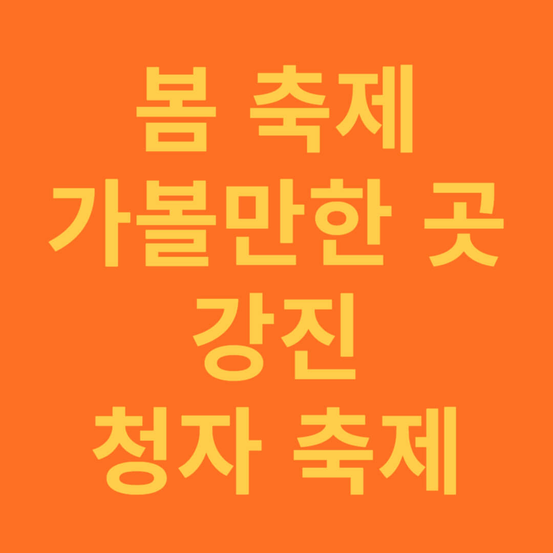 봄 축제 가볼만한 곳 강진 청자 축제