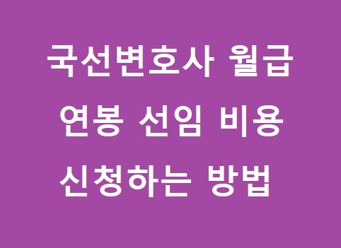 국선변호사 월급