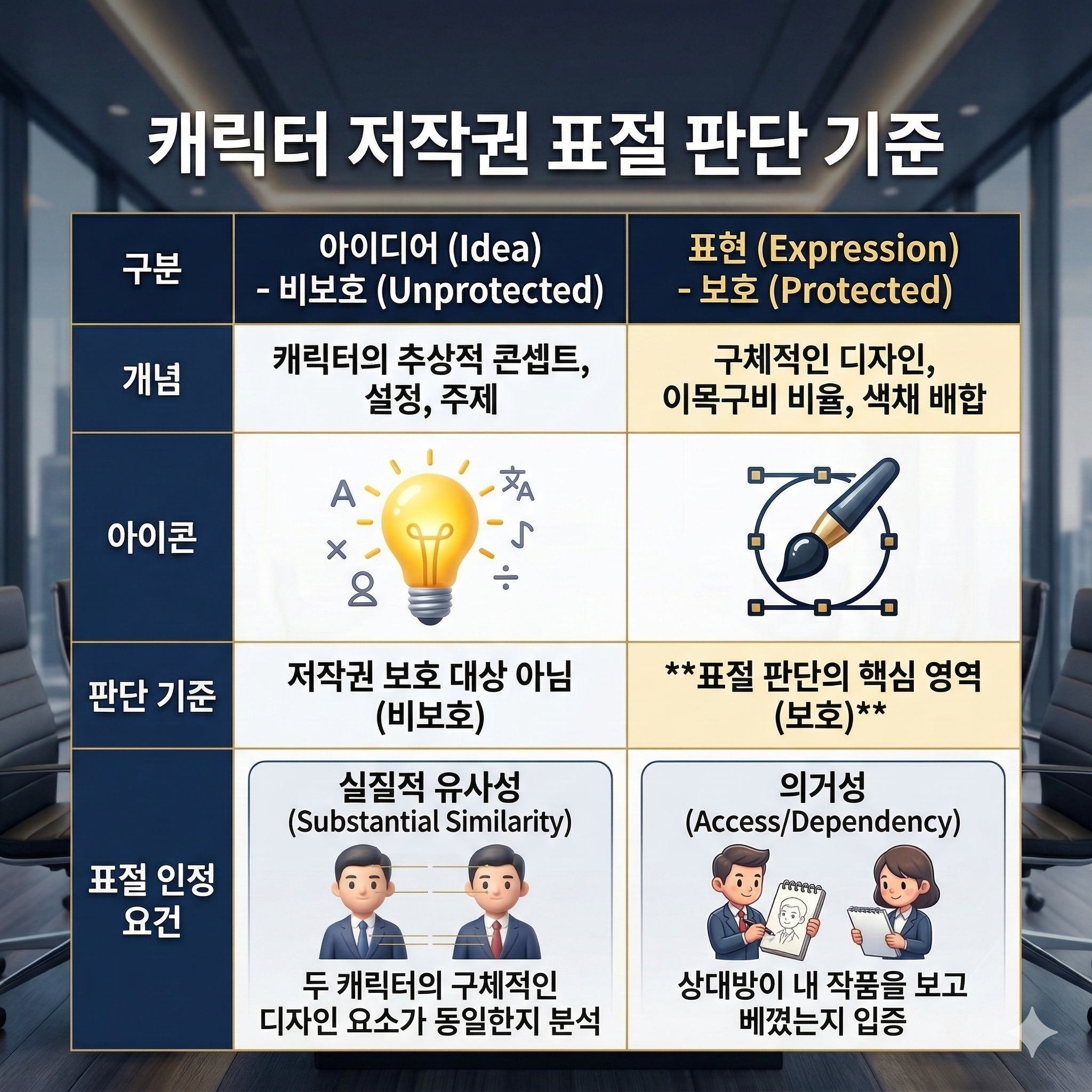 캐릭터 저작권 표절 판단 기준