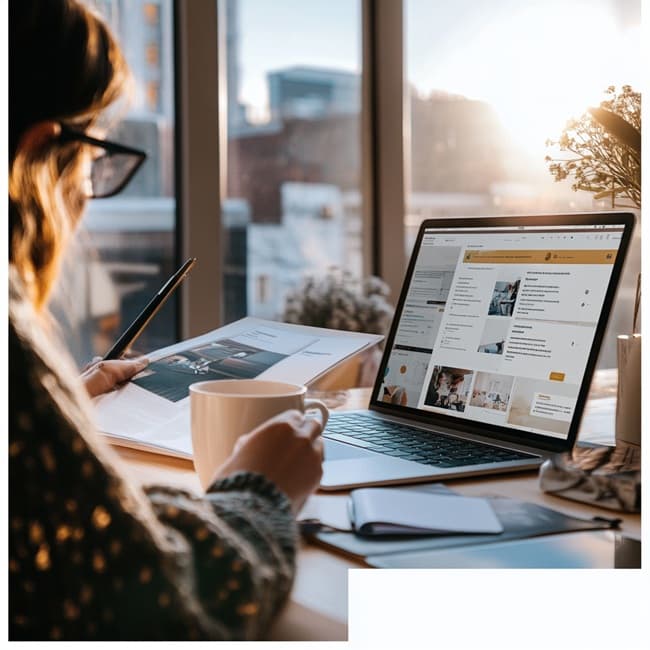 다중 SNS 플랫폼을 관리 중인 사용자 실사 이미지