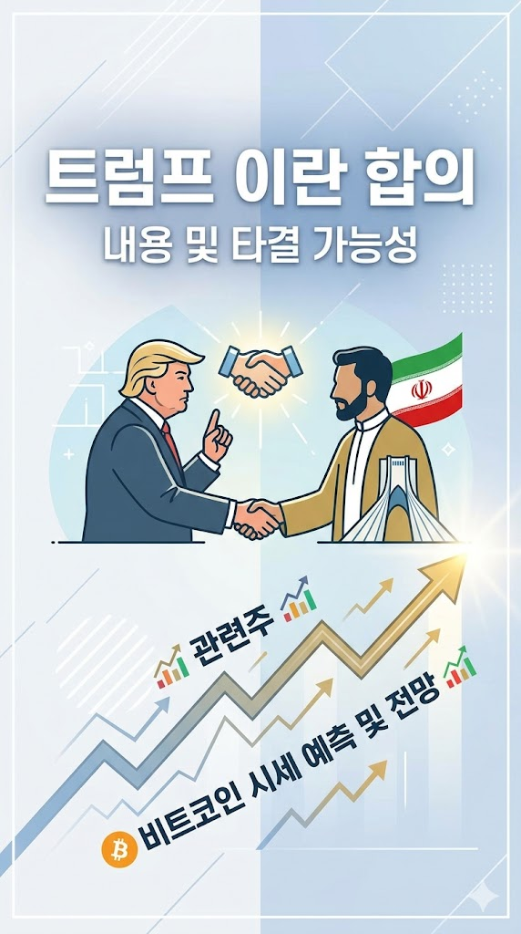 트럼프 이란 합의 내용, 타결 가능성, 관련주와 비트코인 시세 예측 및 전망