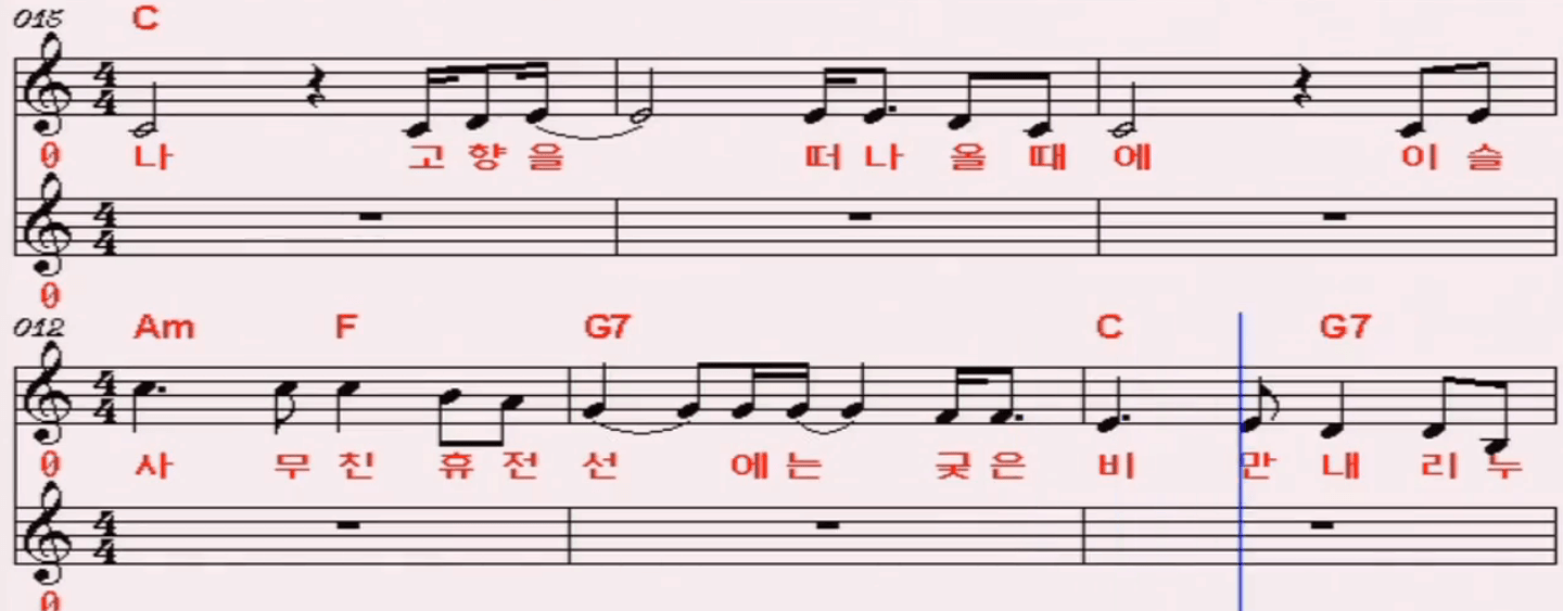 조항조(조영남) 점이 악보