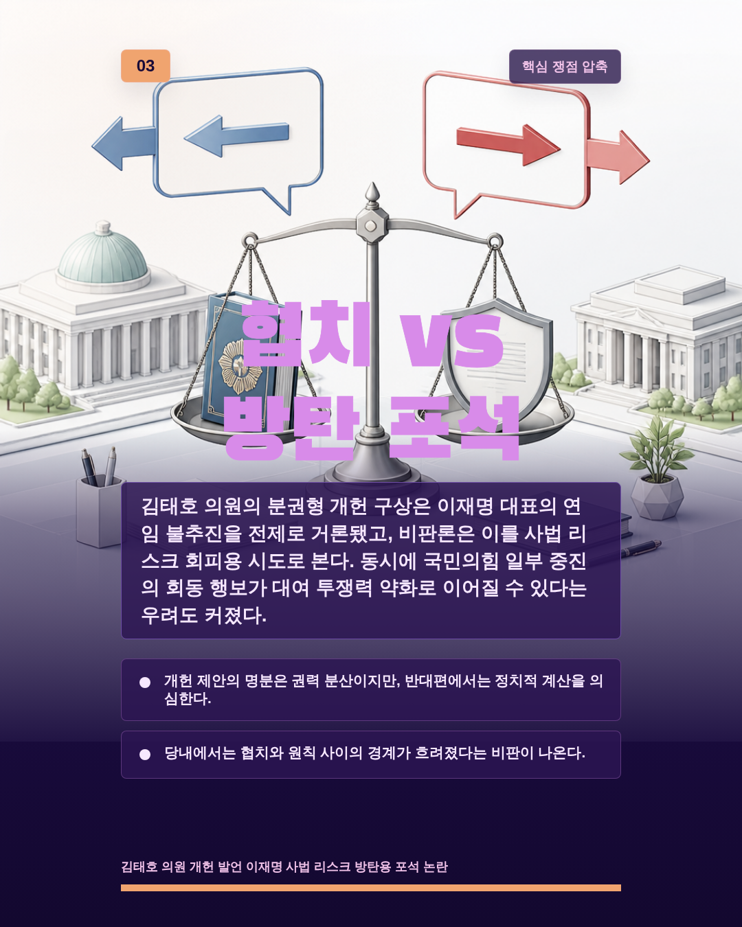 협치 vs 방탄 포석