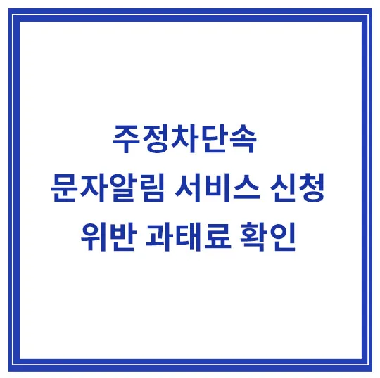 주정차단속-문자알림-서비스