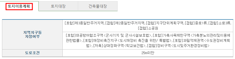 국토부 아파트 실거래가 조회 토지이용계획