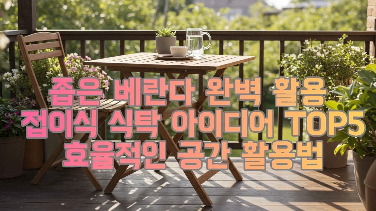 좁은 베란다 완벽 활용 접이식 식탁 아이디어 TOP5 효율적인 공간 활용법