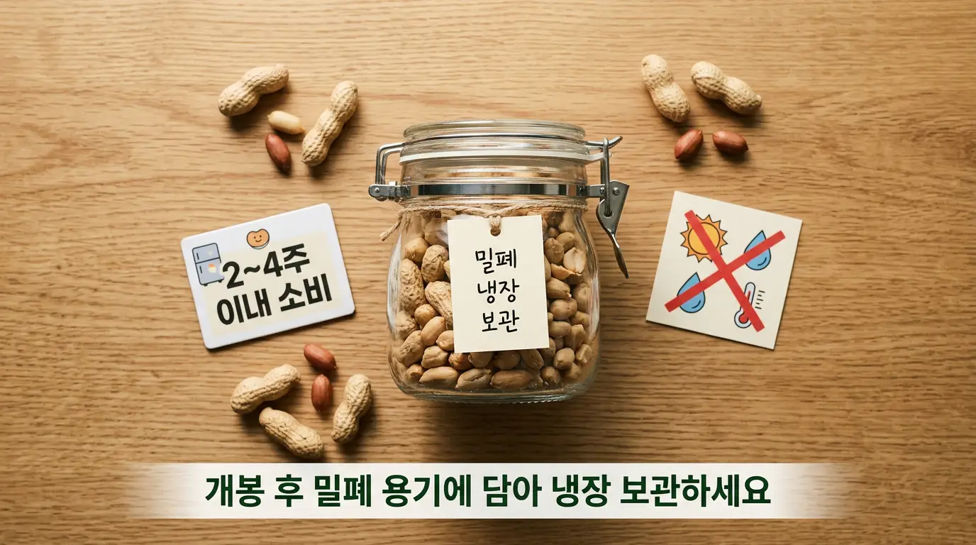 땅콩 올바른 보관 밀폐 용기 냉장 보관 신선도 유지 방법