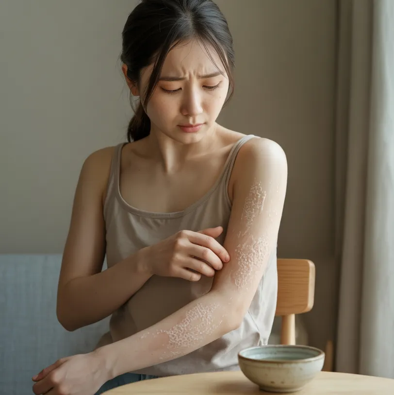 성인 아토피 초기증상이 있는 사람 이미지