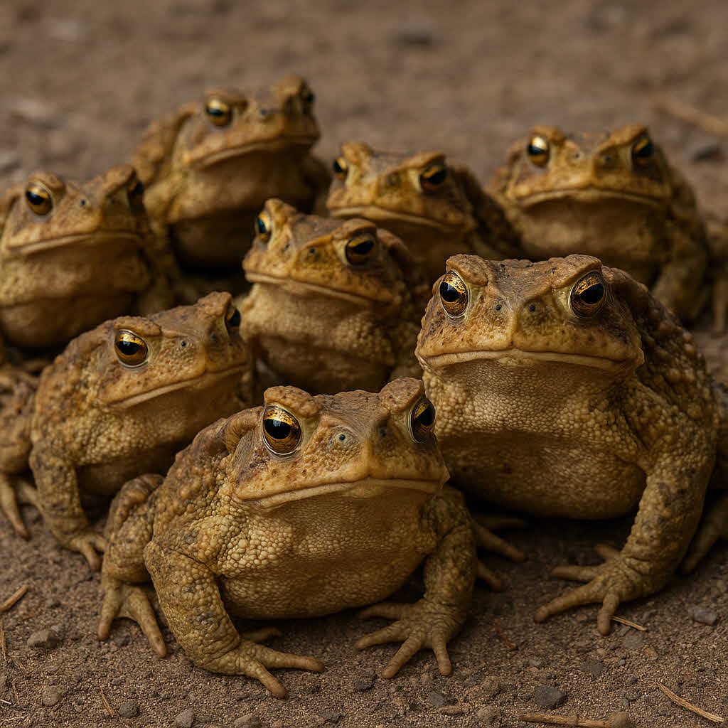 여러마리의 두꺼비