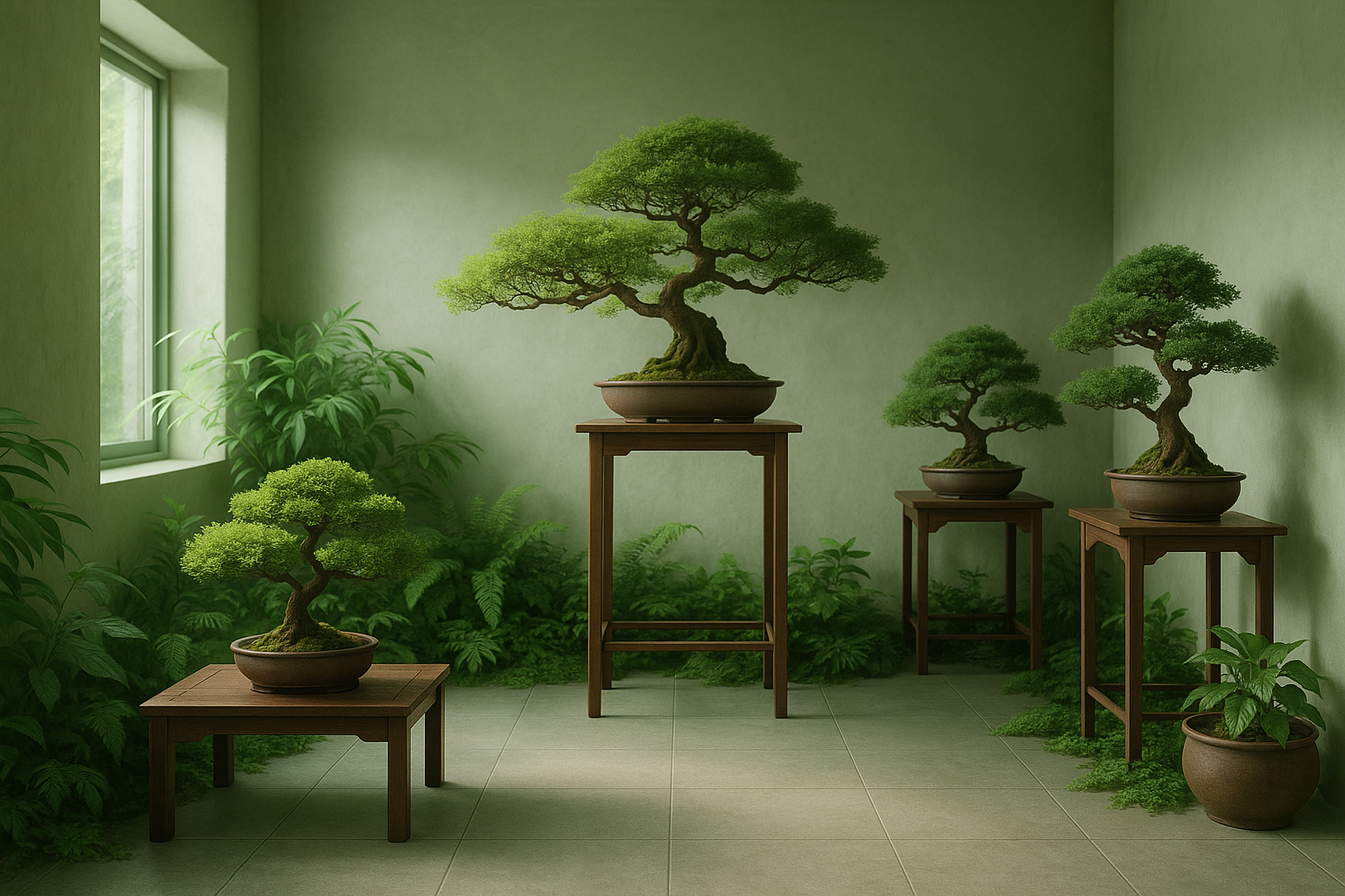 실내 분재 전시