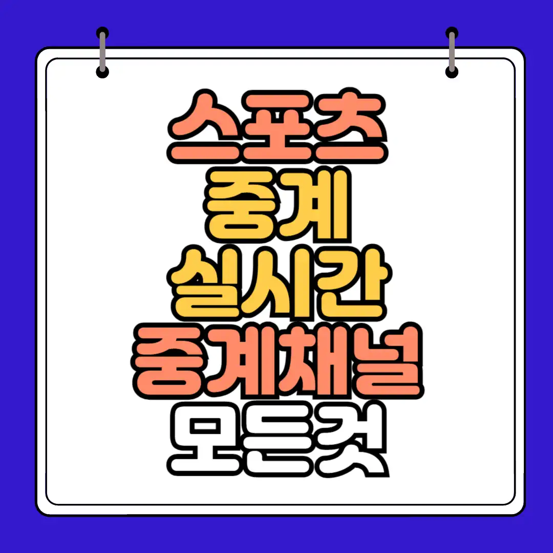 스포츠중계 실시간 모든것